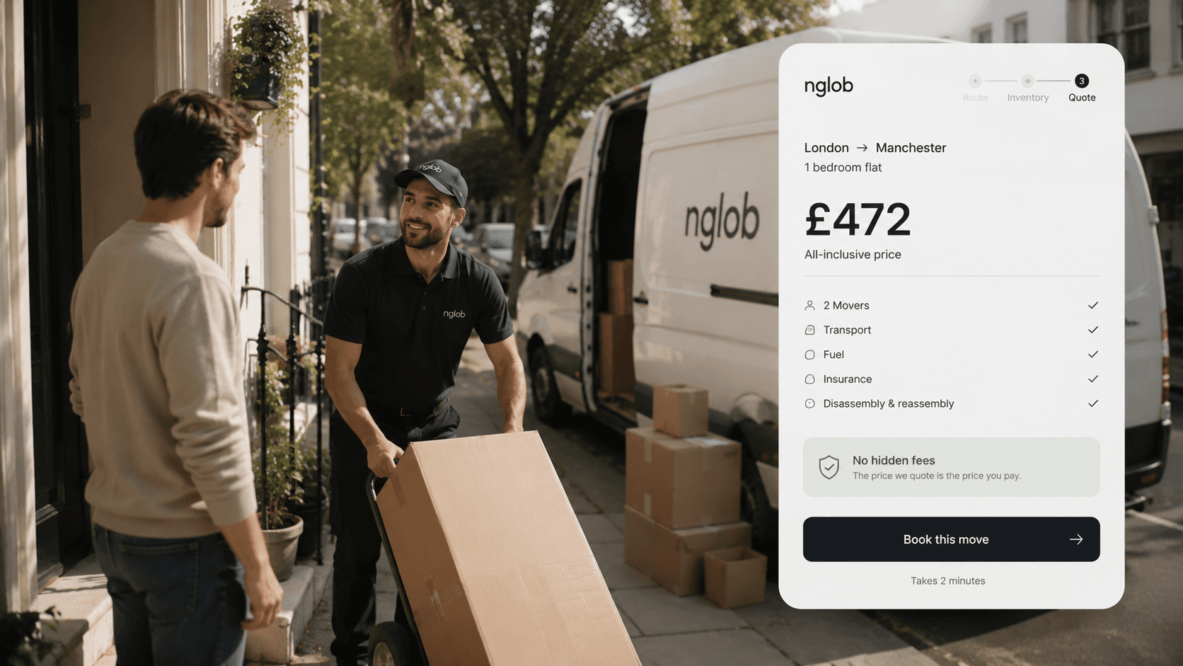 Movers carrying furniture